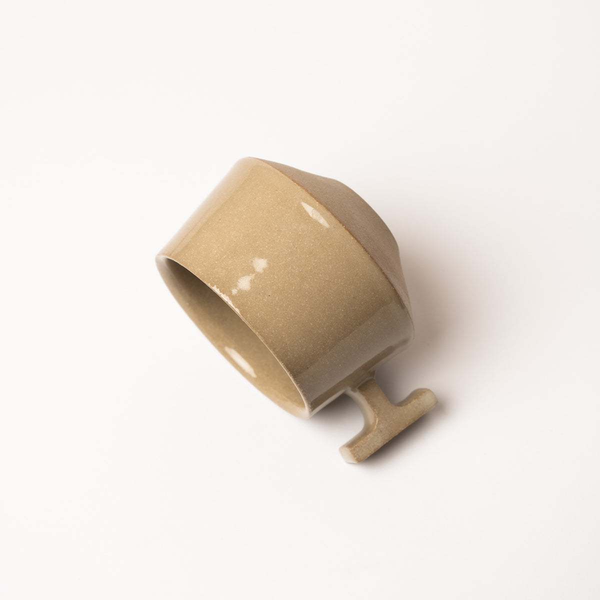 T Handle Cup | Tan/Clear
